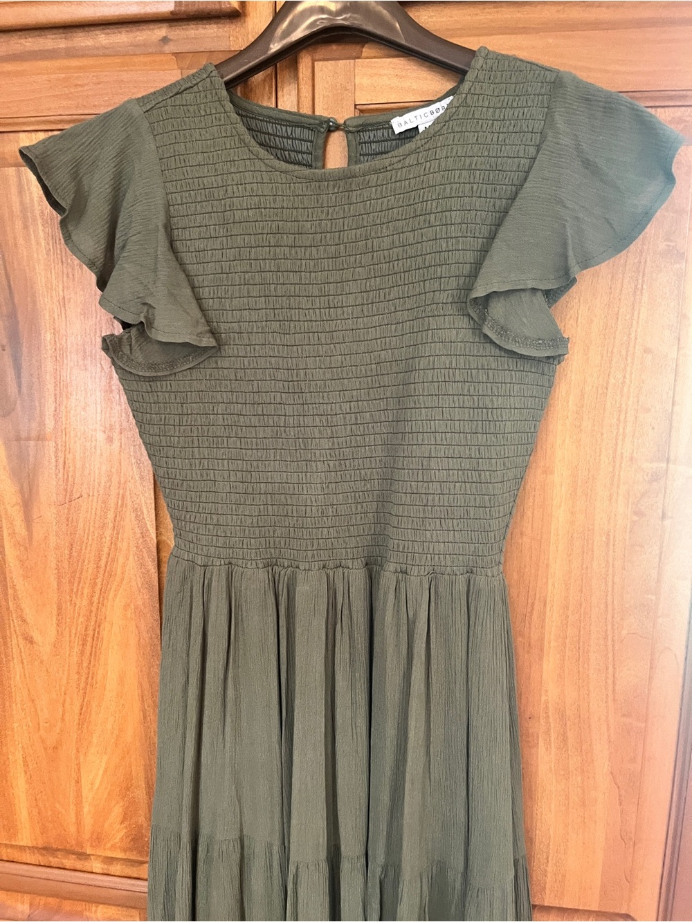 Baltic Born Olive Ruffle Sleeve Maxi Dress - Picture 2 of 7